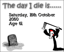 My Death Prediction from The Death Clock