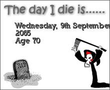 My Death Prediction from The Death Clock