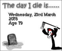 My Death Prediction from The Death Clock